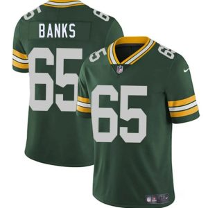 Men's Green Bay Packers #65 Aaron Banks Green 2025  Jersey