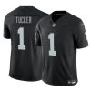 Men's Las Vegas Raiders #1 Tre Tucker Black 2025 F.U.S.E. Jersey