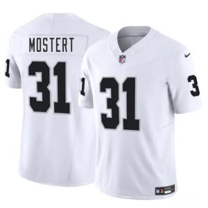 Men's Las Vegas Raiders #31 Raheem Mostert White 2025 F.U.S.E. Jersey