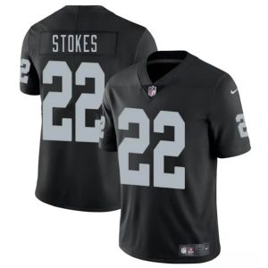 Men's Las Vegas Raiders #22 Eric Stokes Black 2025 Jersey