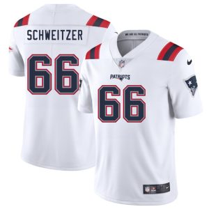 Men's New England Patriots #66 Wes Schweitzer White 2025 Jersey