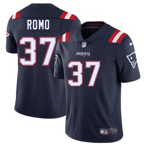 Men's New England Patriots #37 Parker Romo Navy 2025 Jersey