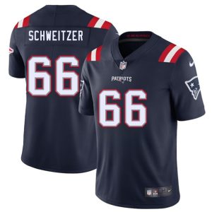 Men's New England Patriots #66 Wes Schweitzer Navy 2025 Jersey