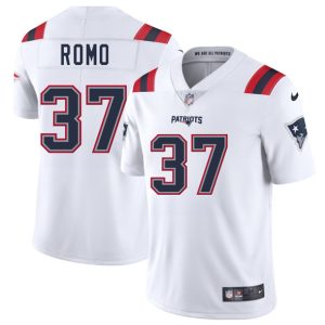 Men's New England Patriots #37 Parker Romo White 2025 Jersey