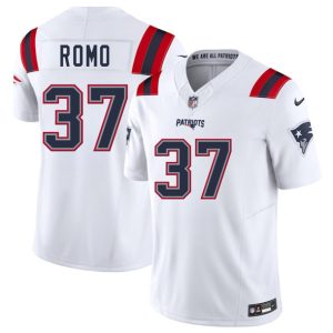 Men's New England Patriots #37 Parker Romo White 2025 F.U.S.E. Jersey