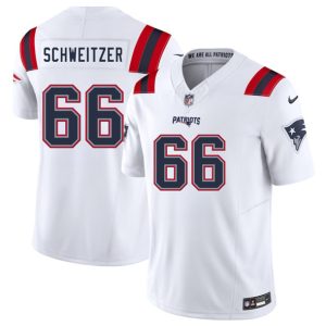 Men's New England Patriots #66 Wes Schweitzer White 2025 F.U.S.E. Jersey