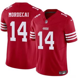 Men's San Francisco 49ers #14 Tanner Mordecai Red 2025 F.U.S.E.  Jersey