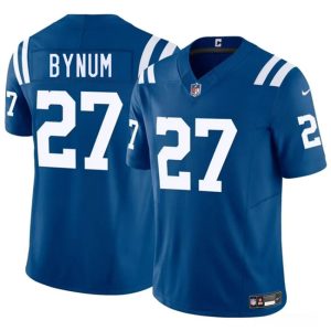 Men's Indianapolis Colts #27 Cam Bynuml Blue 2025 F.U.S.E. Jersey