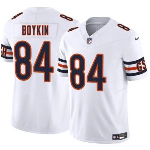 Men's Chicago Bears #84 Miles Boykin White 2025 F.U.S.E.  Jersey