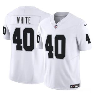 Men's Las Vegas Raiders #40 Devin White White 2025 F.U.S.E. Jersey