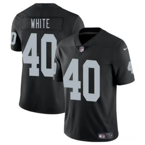 Men's Las Vegas Raiders #40 Devin White Black 2025 Jersey