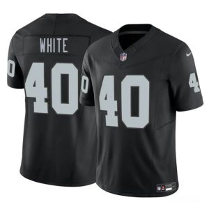 Men's Las Vegas Raiders #40 Devin White Black 2025 F.U.S.E. Jersey