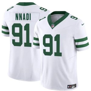 Men's New York Jets #91 Derrick Nnadi White 2025 F.U.S.E.  Jersey
