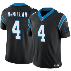 Men's Carolina Panthers #4 Tetairoa McMillan Black 2025 Draft F.U.S.E. Jersey