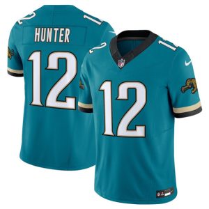 Men's Jacksonville Jaguars #12 Travis Hunter Throwback 2025 Draft Vapor Untouchable Football Stitched Jersey