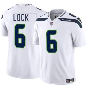 Men's Seattle Seahawks #6 Drew Lock White 2025 F.U.S.E. Jersey