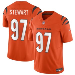 Men's Cincinnati Bengals #97 Shemar Stewart Orange 2025 Draft F.U.S.E.  Jersey