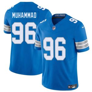 Men's Detroit Lions #96 Al-Quadin Muhammad Blue 2025 F.U.S.E. Jersey