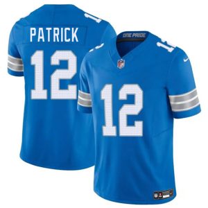 Men's Detroit Lions #12 Tim Patrick Blue 2025 F.U.S.E. Jersey