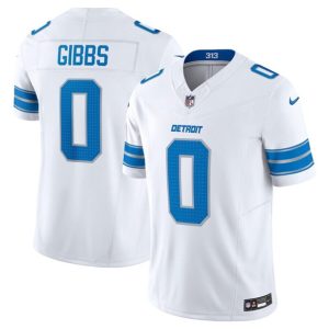 Men's Detroit Lions #0 Jahmyr Gibbs White 2025 F.U.S.E. Jersey