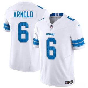 Men's Detroit Lions #6 Terrion Arnold White 2025 F.U.S.E. Jersey