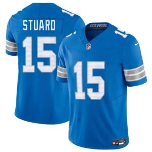 Men's Detroit Lions #15 Grant Stuard Blue 2025 F.U.S.E. Jersey