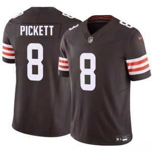 Men's Cleveland Browns #8 Kenny Pickett Brown 2025 F.U.S.E. Jersey