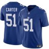 Men's New York Giants #51 Abdul Carter Blue 2025 Draft F.U.S.E.  Jersey