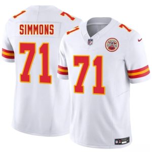 Men?s Kansas City Chiefs #71 Josh Simmons White 2025 Draft F.U.S.E.  Jersey