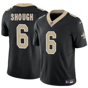Men's New Orleans Saints #6 Tyler Shough Black 2025 Draft F.U.S.E. Jersey