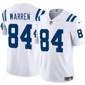 Men's Indianapolis Colts #84 Tyler Warren White 2025 Draft F.U.S.E. Jersey