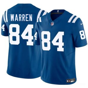 Men's Indianapolis Colts #84 Tyler Warren Blue 2025 Draft F.U.S.E. Jersey