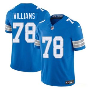 Men's Detroit Lions #78 Tyleik Williams Blue 2025 Draft F.U.S.E. Jersey