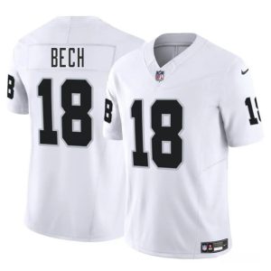 Men's Las Vegas Raiders #18 Jack Bech White 2025 Draft F.U.S.E. Vapor Untouchable Football Stitched Jersey