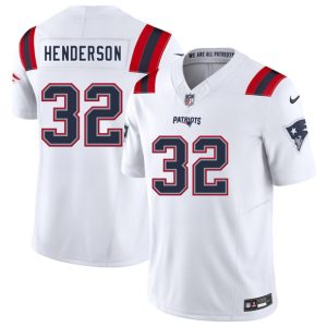 Men's New England Patriots #32 TreVeyon Henderson White 2025 F.U.S.E. Jersey