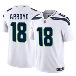 Men's Seattle Seahawks #18 Elijah Arroyo White 2025 Draft F.U.S.E. Jersey