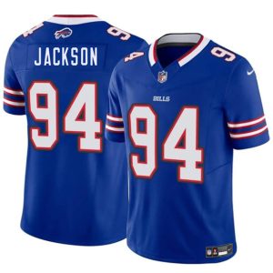 Men's Buffalo Bills #94 Landon Jackson Blue 2025 Draft F.U.S.E.  Jersey