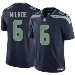 Men's Seattle Seahawks #6 Jalen Milroe Navy 2025 F.U.S.E. Jersey
