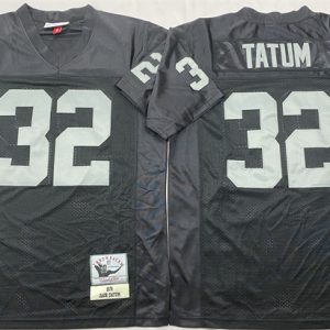 Men's Las Vegas Raiders #32 Jack Tatum Black Throwback Stitched Football Jersey