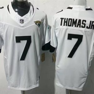 Men's Jacksonville Jaguars #7 Brian Thomas Jr White 2025 F.U.S.E. Jersey