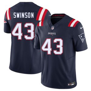 Men's New England Patriots #43 Bradyn Swinson Navy 2025 F.U.S.E. Jersey