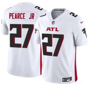 Men's Atlanta Falcons #27 James Pearce Jr White 2025 Draft F.U.S.E.  Jersey
