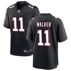Men's Atlanta Falcons #11 Jalon Walker Black Football Stitched Game Jersey