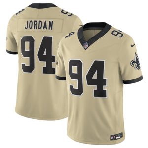 Men's New Orleans Saints #94 Cameron Jordan Gold 2025 F.U.S.E. Alternate Jersey