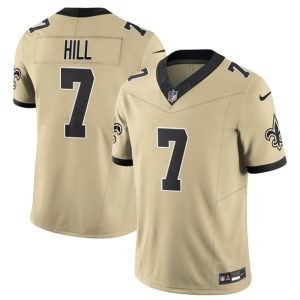 Men's New Orleans Saints #7 Taysom Hill Gold 2025 F.U.S.E. Alternate Jersey
