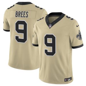 Men's New Orleans Saints #9 Drew Brees Gold 2025 F.U.S.E. Alternate Jersey