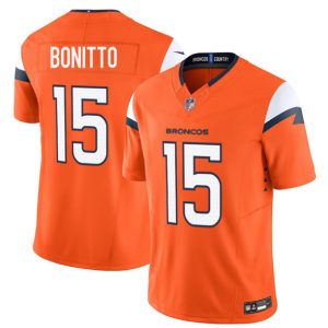 Men's Denver Broncos #15 Nik Bonitto Orange 2025 Draft F.U.S.E. Jersey