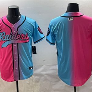 Men's Las Vegas Raiders Blank Pink Blue  Jersey
