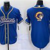 Men's Los Angeles Rams Team Logo Royal Cool Base Stitched Baseball Jersey