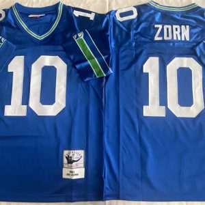 Men's Seattle Seahawks #10 Jim Zorn Royal Throwback Stitched Football Jersey